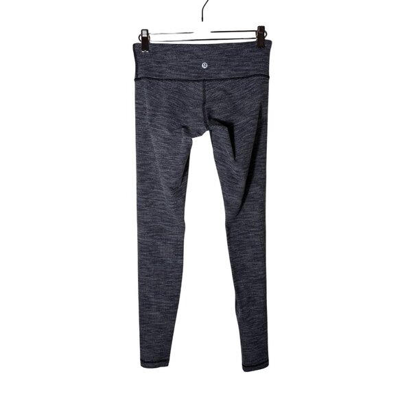 Lululemon Size 4 Wunder Under Wee Are From Space Grey Black Combo Leggings - Picture 2 of 5